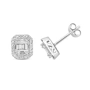 Diamond Earring in 9K White Gold