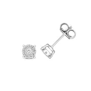 Diamond Earring in 9K White Gold