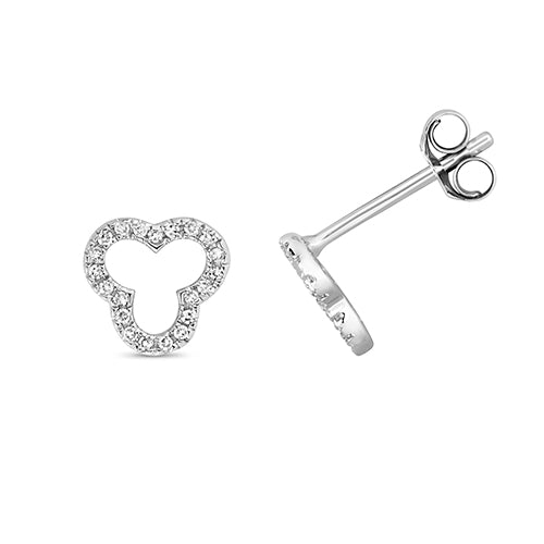 Diamond Earring in 9K White Gold