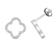 Diamond Earring in 9K White Gold