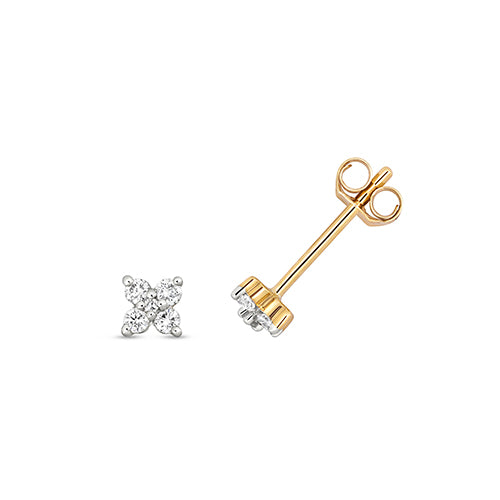 Diamond Earring in 9K Gold