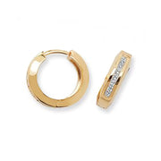 Channel Set Diamond Hoops in 18K Gold