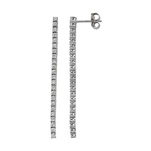 Diamond Drop Earrings 18K White Gold
