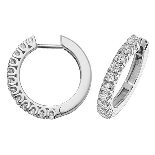 18K White Gold Diamond Hinged Earring