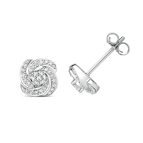 Diamond Earring in 18K White Gold