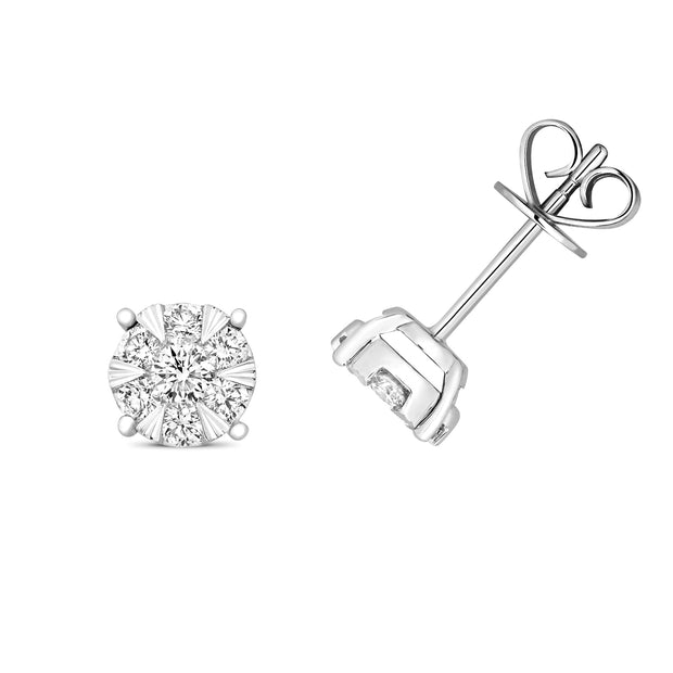 Diamond Earring in 18K White Gold