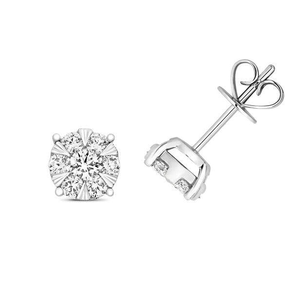 Diamond Earring in 18K White Gold