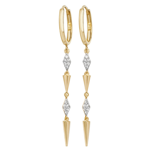 9K Yellow Gold Drop Earrings | Charmé
