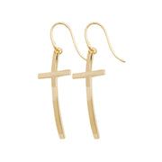 9K Yellow Gold Fish Hook Drop Earrings | Charmé