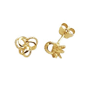 9K Yellow Gold Knot Stud Earrings