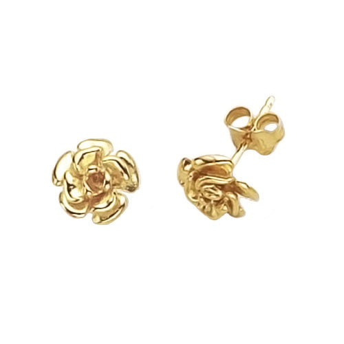 9K Yellow Gold Flower Stud Earrings