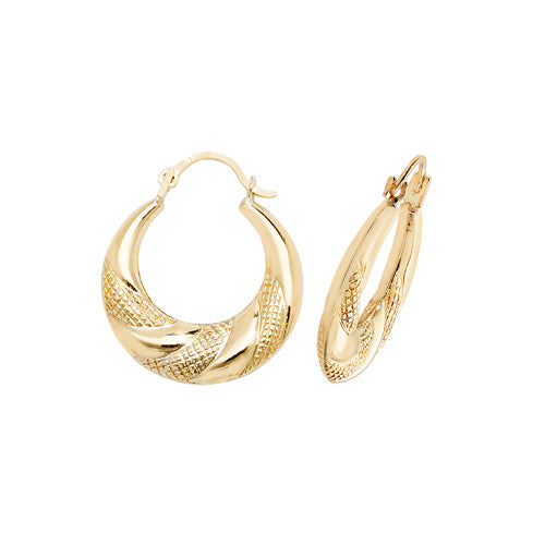 9K Yellow Gold Creole Earrings