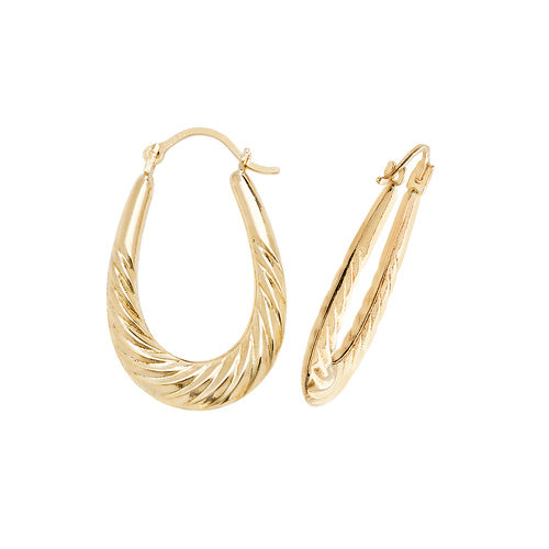 9K Yellow Gold Creole Earrings