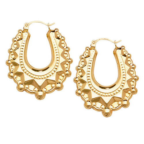 9K Yellow Gold Creole Earrings