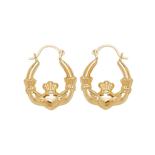 9K Yellow Gold Babies' Claddagh Earrings