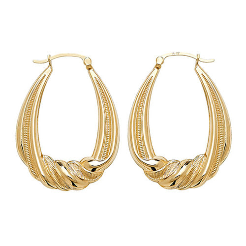 9K Yellow Gold Creole Earrings