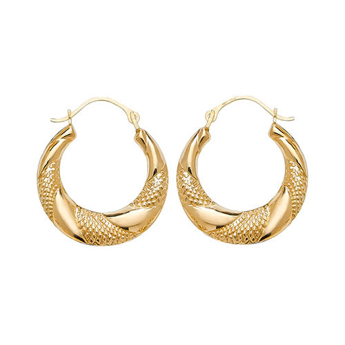 9K Yellow Gold Creole Earrings | Charmé