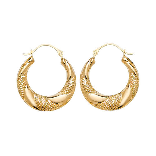 9K Yellow Gold Creole Earrings