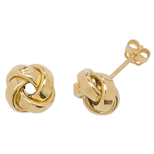 9K Yellow Gold Knot Stud Earrings | Charme