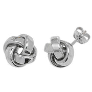 9K White Gold Knot Stud Earrings | Charmé