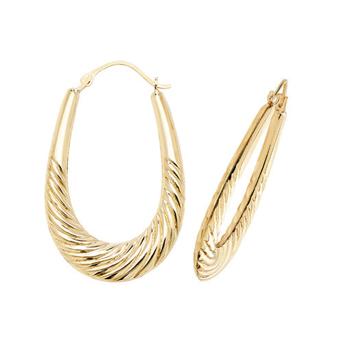 9K Yellow Gold Creole Earrings | Charmé