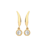 9K Yellow Gold Drop Earrings