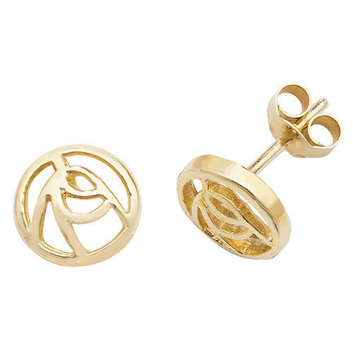 9K Yellow Gold Stud Earrings