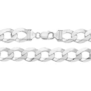 Silver Flat Open Curb Chain