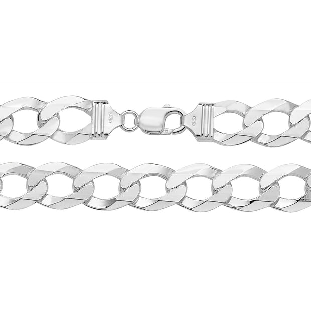 Silver Flat Open Curb Chain