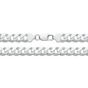 Silver Flat Bevelled Curb Chain