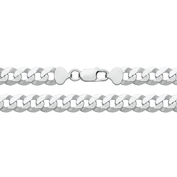 Silver Flat Bevelled Curb Chain