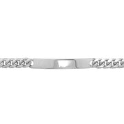 Silver Mens' Curb Bombe ID Bracelet