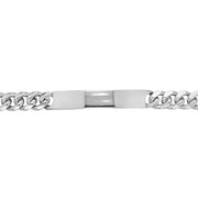 Silver Mens' Curb Bombe ID Bracelet