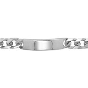 Silver Mens' Curb Bombe ID Bracelet