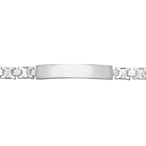 Silver Ladies' Flat Byzantine ID Bracelet