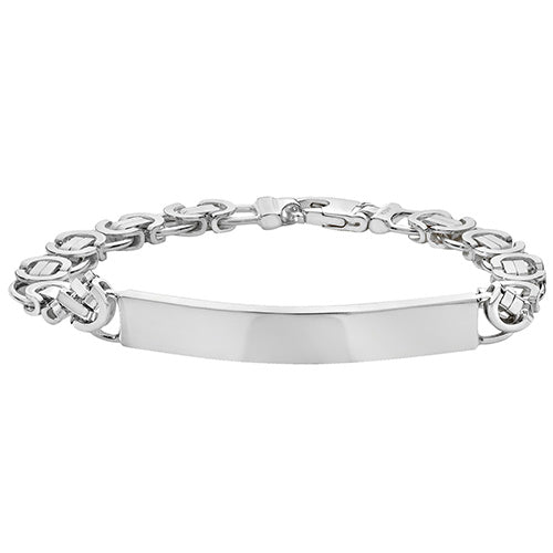Silver Ladies' Flat Byzantine ID Bracelet