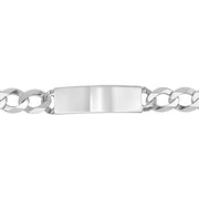Silver Mens' Flat Open Curb ID Bracelet