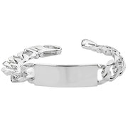 Silver Mens' Heavy Curb ID Bracelet