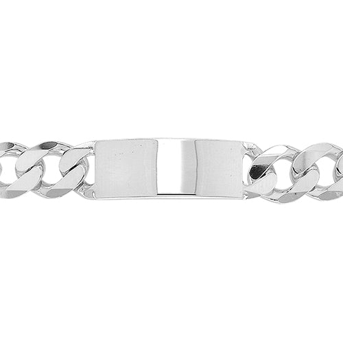 Silver Mens' Heavy Curb ID Bracelet