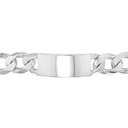 Silver Mens' Heavy Curb ID Bracelet
