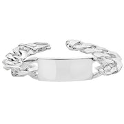 Silver Mens' Heavy Curb ID Bracelet