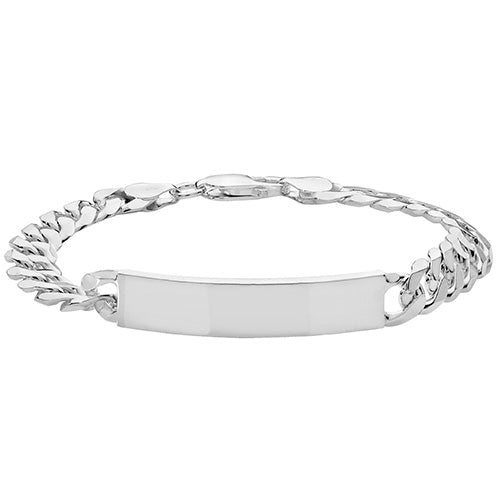 Silver Mens' Curb ID Bracelet