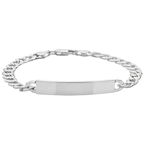 Silver Mens' Curb ID Bracelet