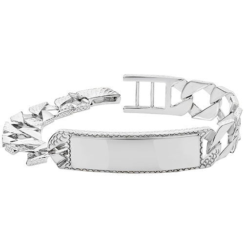 Silver Mens' Cast ID Bracelet