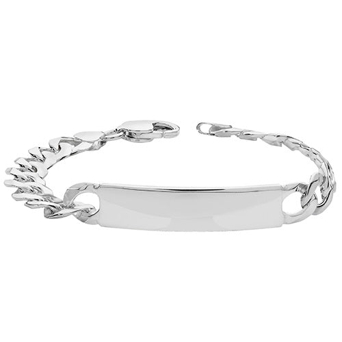 Silver Mens' Curb ID Bracelet