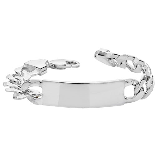 Silver Mens' Curb ID Bracelet