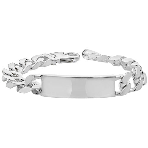 Silver Mens' Curb ID Bracelet