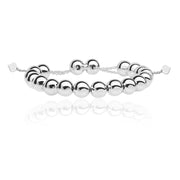 Silver Ladies' Bead Pull Style Bracelet