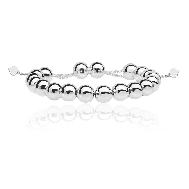 Silver Ladies' Bead Pull Style Bracelet