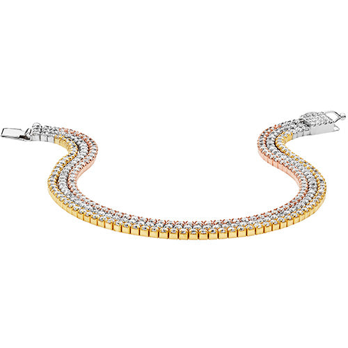 Silver Ladies' Tricolour Tennis Bracelet